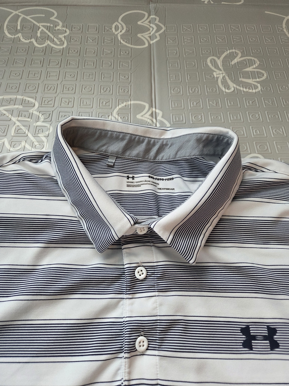Under Armour Mens Loose Fit Heat Gear Polo Shirt Striped Size XXL - Picture 5 of 9